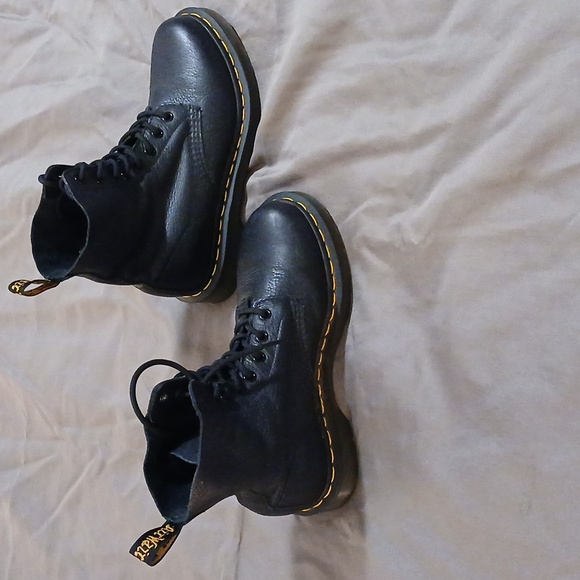 DR MARTENS  1460 Pascal  Virginia Black Leather Lace-Up Boots Size 7 - Picture 5 of 16